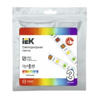 Светодиодная лента IEK IP65 12V 14,4Вт/м RGB LED 3м, LSR2-3-060-65-3-03