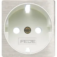 Обрамление розетки 2к+з (механизм FD16523) Fede Nickel satin белый