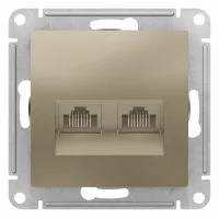 Розетка компьютерная RJ45 Cat.5 Schneider Electric ATLASDESIGN, шампань, ATN000585