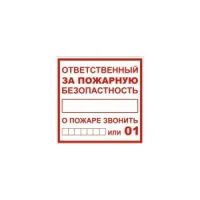 Самоклеящаяся этикетка TDM "Ответственный за пожарную безопасность" 200х200мм  