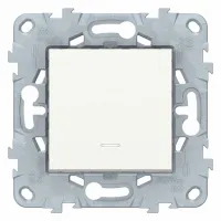 Переключатель 1-клавишный Schneider Electric UNICA NEW, скрытый монтаж, белый, NU520318