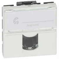 Розетка компьютерная RJ45 Legrand MOSAIC, скрытый монтаж, белый