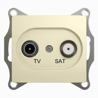 Розетка TV-SAT Schneider Electric GLOSSA, одиночная, бежевый, GSL000297