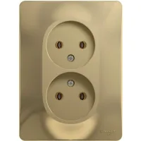 Розетка двухместная Schneider Electric GLOSSA, скрытый монтаж, титан, GSL000420