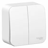 Выключатель 2-клавишный Schneider Electric BLANCA, открытый монтаж, белый, BLNVA065001