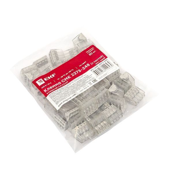 Клемма СМК 2273-248 (с пастой) 8 отверстий 0,5-2,5мм2 EKF PROxima