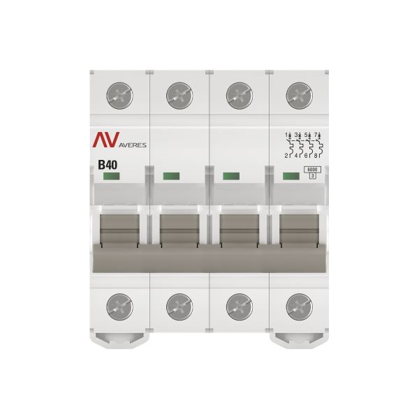 Выключатель автоматический AV-6 4P 40A (B) 6kA EKF AVERES