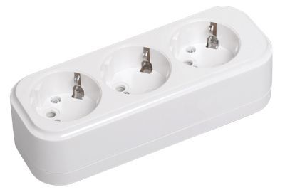 Розетка переносная разборная с заземлением К03 3 места CLASSIC IEK