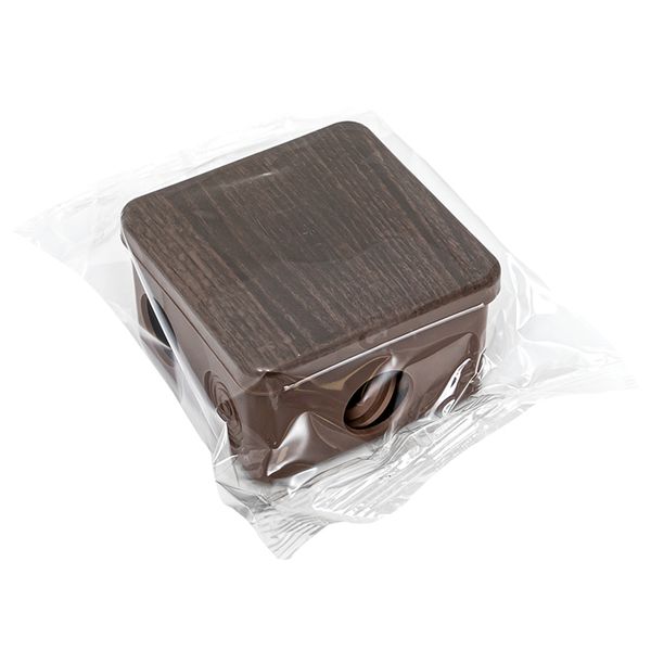 Коробка распределительная КМР-030-031 с крышкой (80x80x50) 7 мембранных вводов тёмное дерево IP54 EKF PROxima