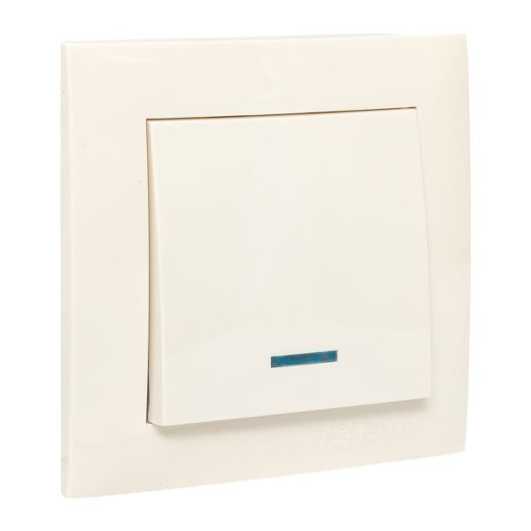 Валенсия выключатель 1-кл. 10А кремовый с индикатором EKF PROxima