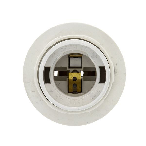 Патрон Е27 пластиковый с кольцом термостойкий пластик бел. EKF