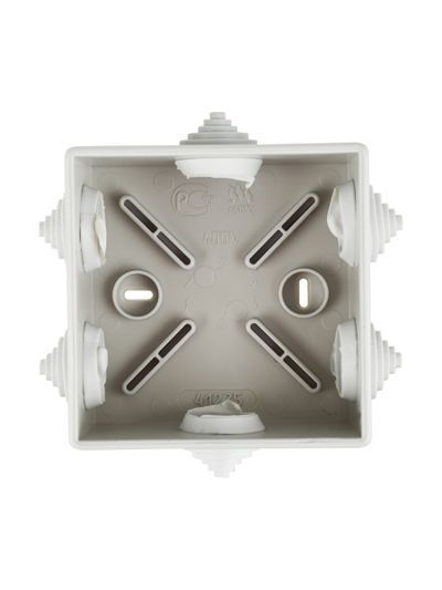 Коробка распаячная КМ41235 для открытой проводки безгалогенная (HF) 85х85х40мм IP44 6 гермовводов серая IEK