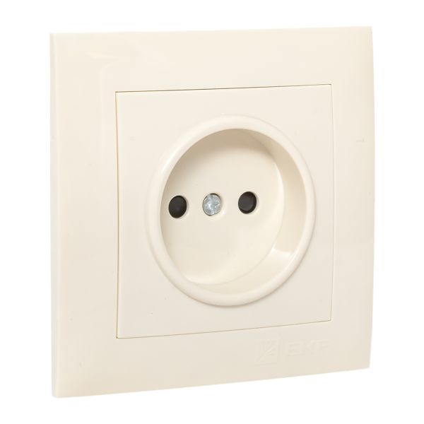 Валенсия розетка 1-местная б/з 10А кремовая с защ. штор. EKF PROxima