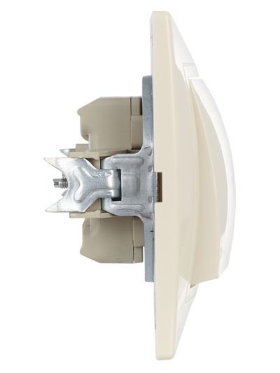 KVARTA Выключатель 1-клавишный кнопочный 10А ВСк10-1-0-ККм кремовый GENERICA