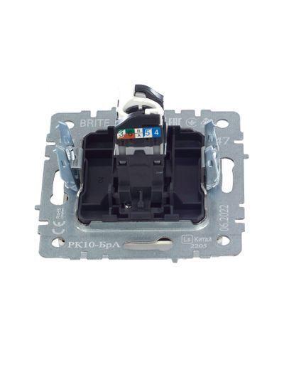 BRITE Розетка компьютерная RJ45 кат.5E РК10-БрА алюминий IEK