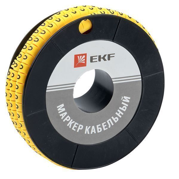 Маркер для кабеля сечением 4,0кв.мм символ "0"  plc-KM-4-0  EKF  (к-500ед) (ЕС-2)