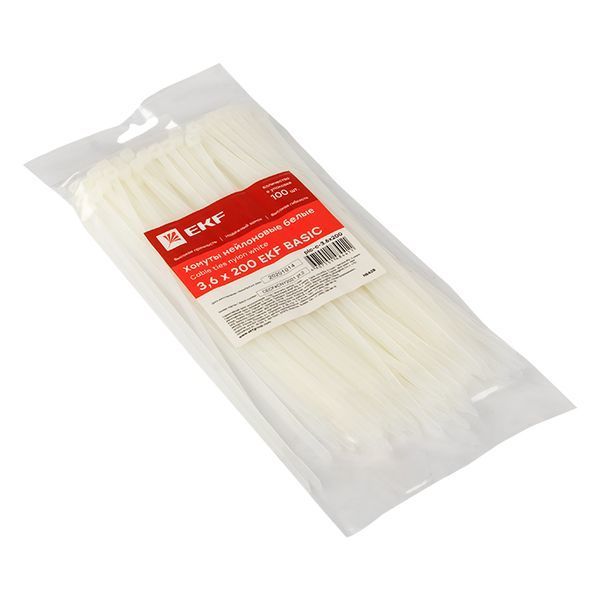 Хомут нейлоновый (3,6x200) (100шт.) EKF Basic