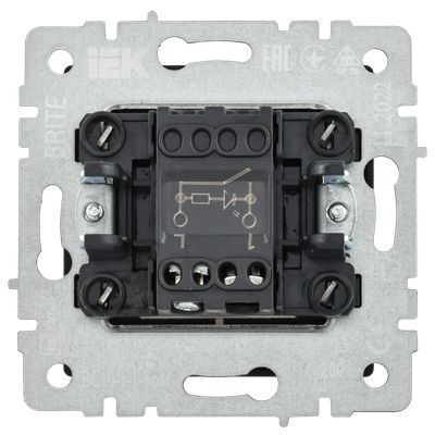 BRITE Выключатель 1-клавишный с индикацией 10А ВС10-1-1-БрМ маренго IEK