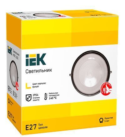 Светильник НПП1101 круг 100Вт IP54 белый IEK