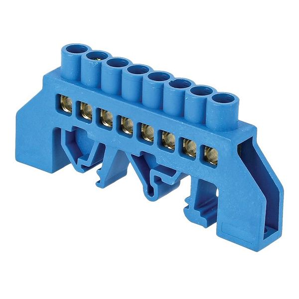 Шина "0" N (8x12мм) 10 отверстий латунь синий нейлоновый корпус комбинированный EKF PROxima