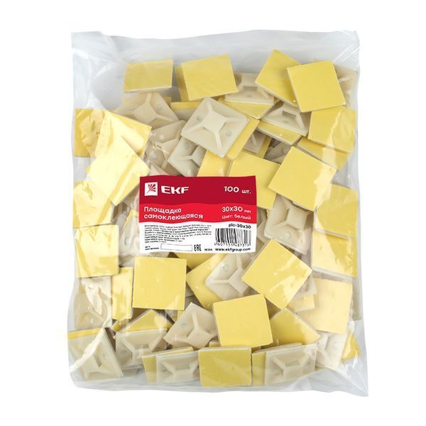Площадка самоклеящаяся (30x30мм.) белая (100шт.) EKF PROxima