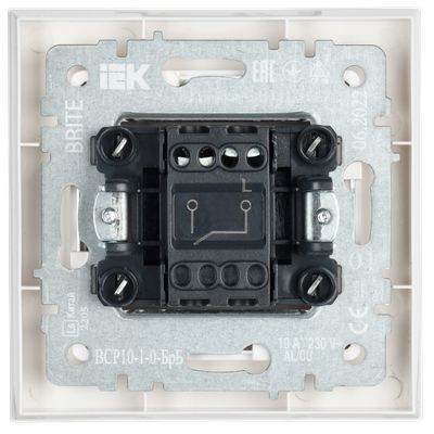 BRITE Выключатель 1-клавишный 10А в сборе ВСР10-1-0-БрБ белый IEK