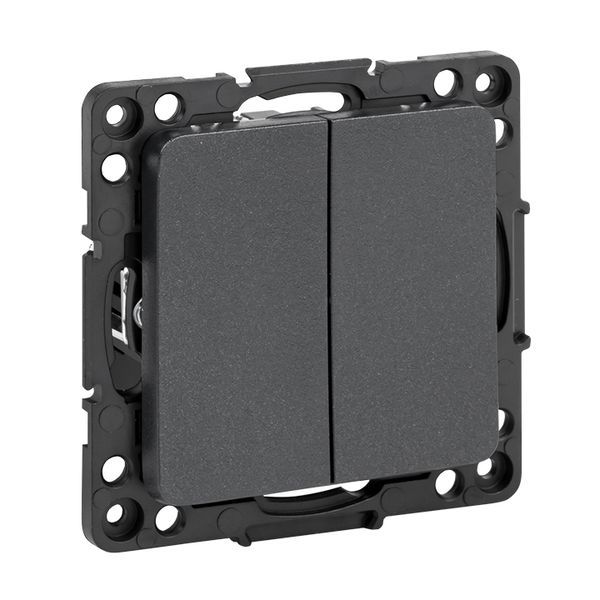 Стокгольм Механизм Выключателя 2-кл. проходного 10А автоматические клеммы черный EKF PROxima