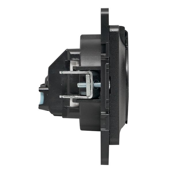 Стокгольм Механизм Розетки 1-местной с/з 16А автоматические клеммы черный с крышкой и защ. штор. IP44 EKF PROxima