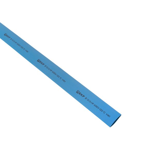 Термоусаживаемая трубка ТУТ нг 12/6 синяя в отрезках по 1м EKF PROxima