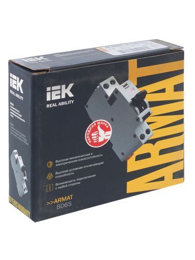 ARMAT Автоматический выключатель дифференциального тока B06S 1P+NP C6 30мА тип AC (18мм) IEK