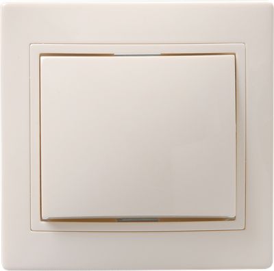 KVARTA Выключатель 1-клавишный кнопочный 10А ВСк10-1-0-ККм кремовый GENERICA