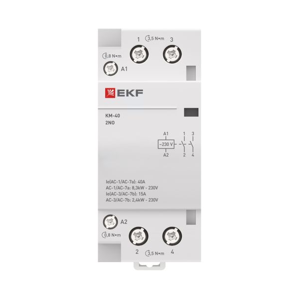 Контактор модульный КМ 40А 2NO 230В АС (2 мод.) PROXIMA EKF