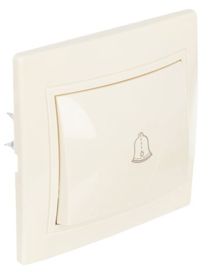 KVARTA Выключатель 1-клавишный кнопочный 10А ВСк10-1-0-ККм кремовый GENERICA