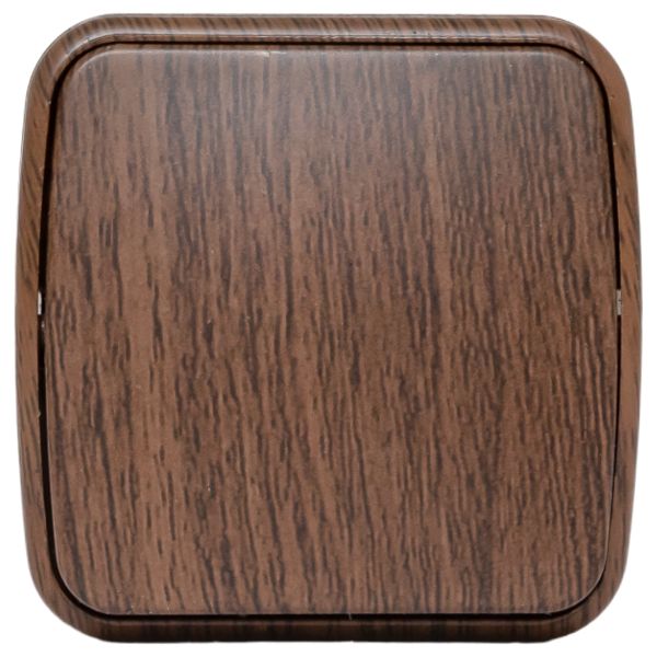 Выключатель 1-клавишный ОП Минск 10А тёмное дерево EKF