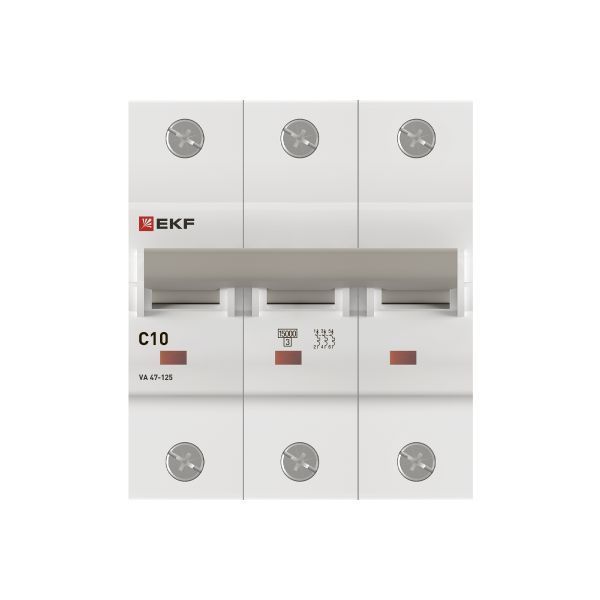 Автоматический выключатель ВА 47-125 3P 10А (C) 15кА PROXIMA EKF
