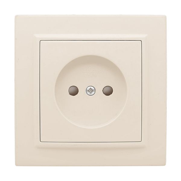 Розетка 1-мест. СП б/з 10 А с защ. штор. бежевый Минск EKF