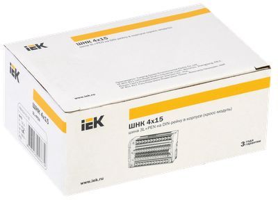 Шины на DIN-рейку в корпусе (кросс-модуль) ШНК 4х15 3L+PEN IEK
