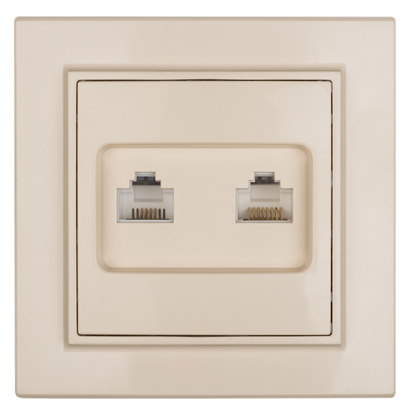 Минск Розетка RJ-45 2-местная СП бежевая EKF