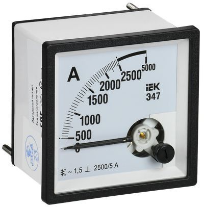Амперметр Э47 2500/5А класс точности 1,5 72х72мм IEK