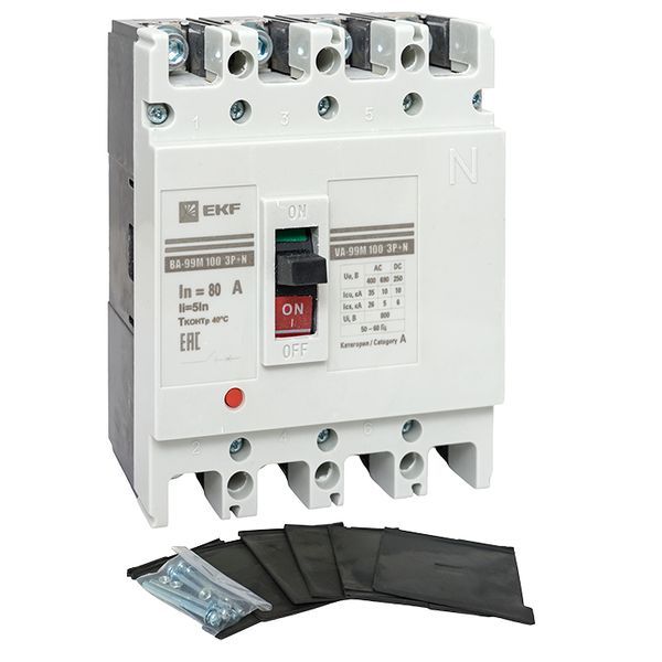 Выключатель автоматический ВА-99М 100/80А 4P 5In 35кА EKF PROxima