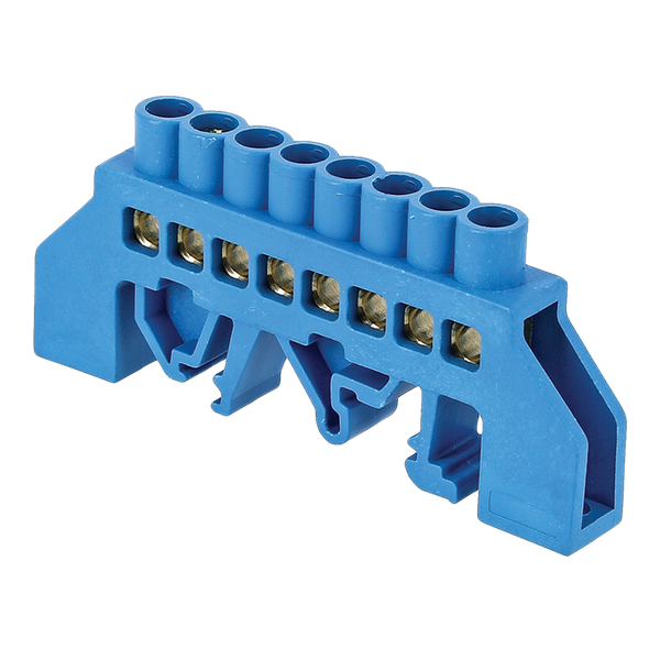 Шина "0" N (8x12мм) 10 отверстий латунь синий нейлоновый корпус комбинированный EKF PROxima