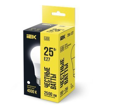 Лампа светодиодная A80 груша 25Вт 230В 4000К E27 IEK