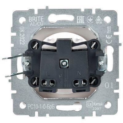 BRITE Розетка 1-местная без заземления без защитных шторок 10А РС10-1-0-БрБ белый IEK