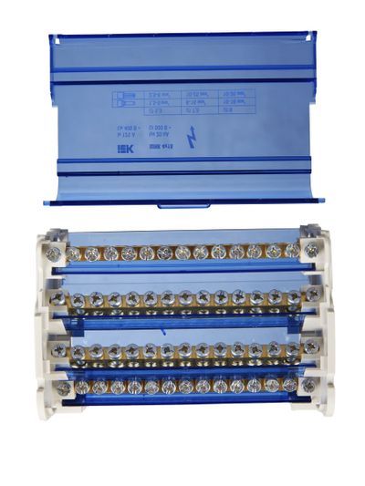 Шины на DIN-рейку в корпусе (кросс-модуль) ШНК 4х15 3L+PEN IEK