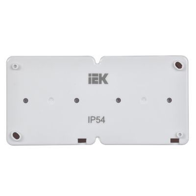 Блок горизонтальный для открытой установки БГб-22-31-ГПБд (Выключатель 1-клавишный + розетка 1-местная с заземляющим контактом) IP54 ГЕРМЕС PLUS (белый/дымчатый) IEK