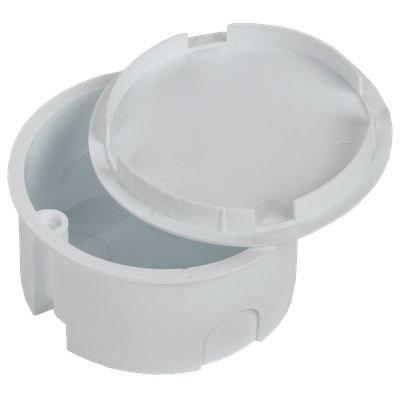 Коробка распаячная КМ41004 для твердых стен безгалогенная (HF) D=80х40мм с крышкой IEK