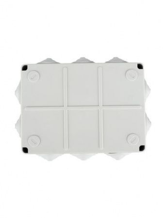 Коробка распаячная КМ41243 для открытой проводки безгалогенная (HF) 190х140х70мм IP44 10 гермовводов серая IEK