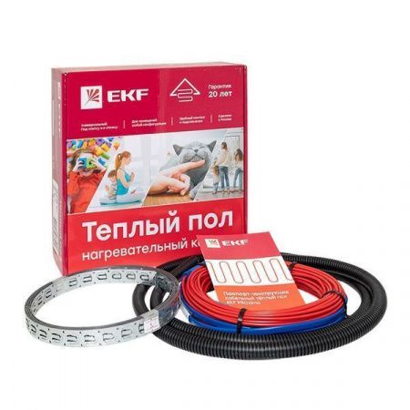 Теплый пол (нагревательный кабель) 375Вт 27 м 2,5 м2 EKF