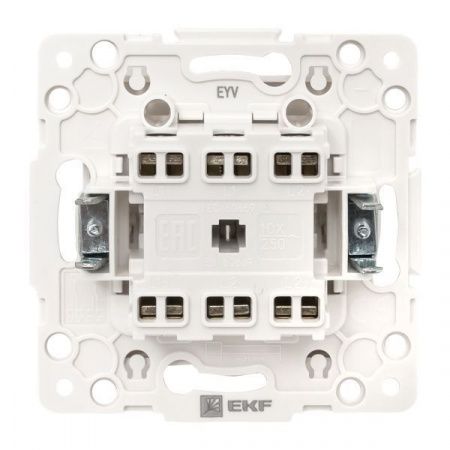Стокгольм Механизм Выключателя 2-кл. проходного 10А винтовые клеммы белый EKF PROxima