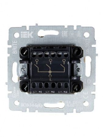 BRITE Выключатель 3-клавишный 10А ВС10-3-0-БрКр бежевый IEK